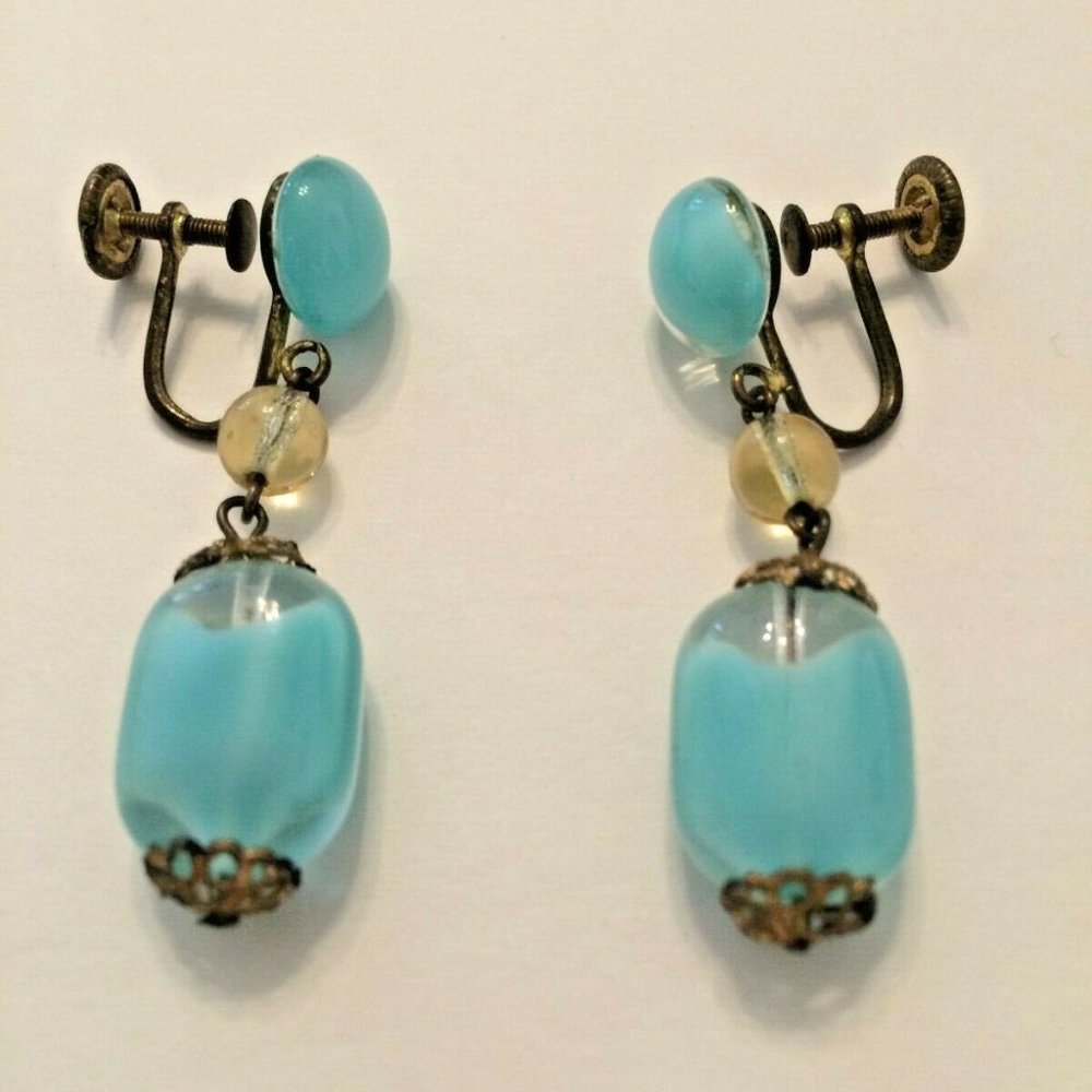 Vintage Earring Western Germany Screwback Art Deco